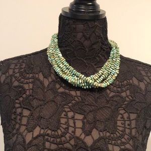 Silpada six-strand green howlite necklace